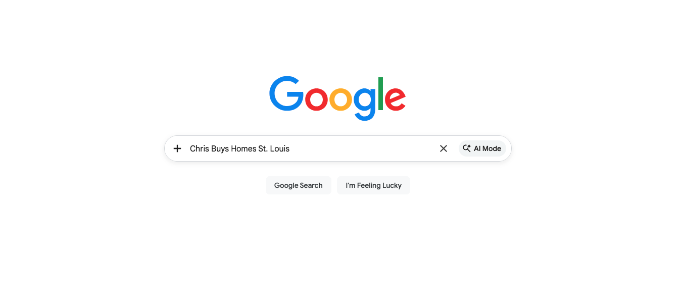 Chris Buys Homes in St. Louis typed into Google Search